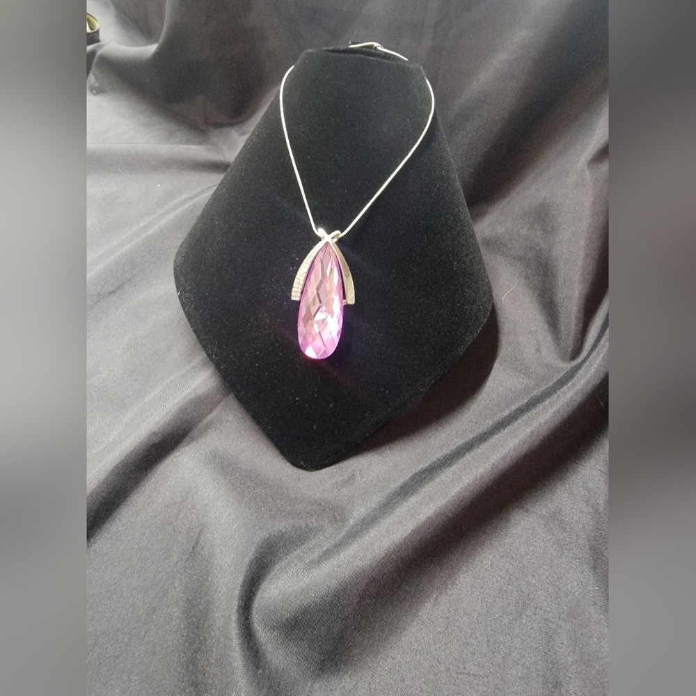 Purple/Pink Teardrop Necklace